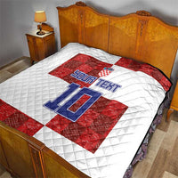 Custom Croatia Football Quilt Checkered Ones Sport Grunge Style