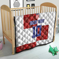 Custom Croatia Football Quilt Checkered Ones Sport Grunge Style