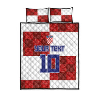 Custom Croatia Football Quilt Bed Set Checkered Ones Sport Grunge Style