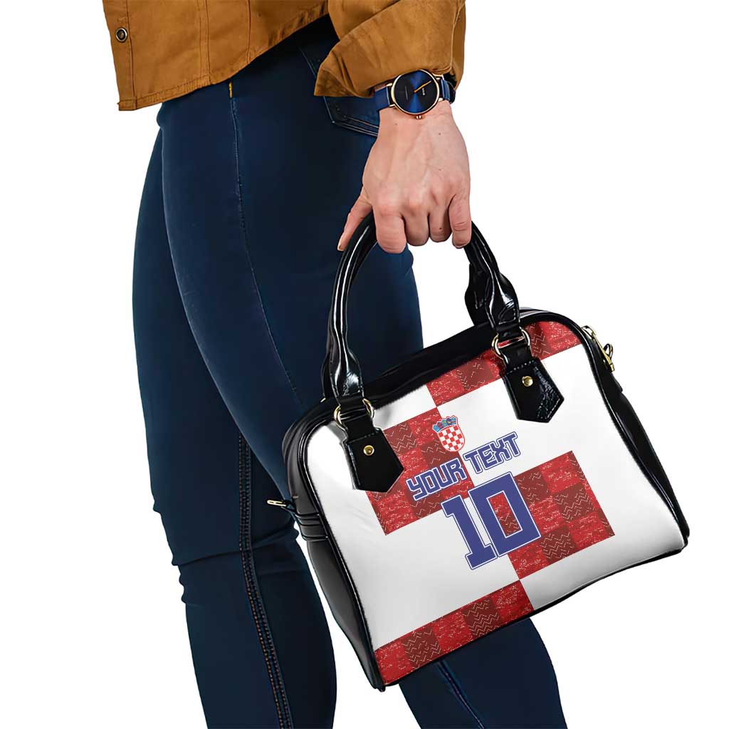 Custom Croatia Football Shoulder Handbag Checkered Ones Sport Grunge Style