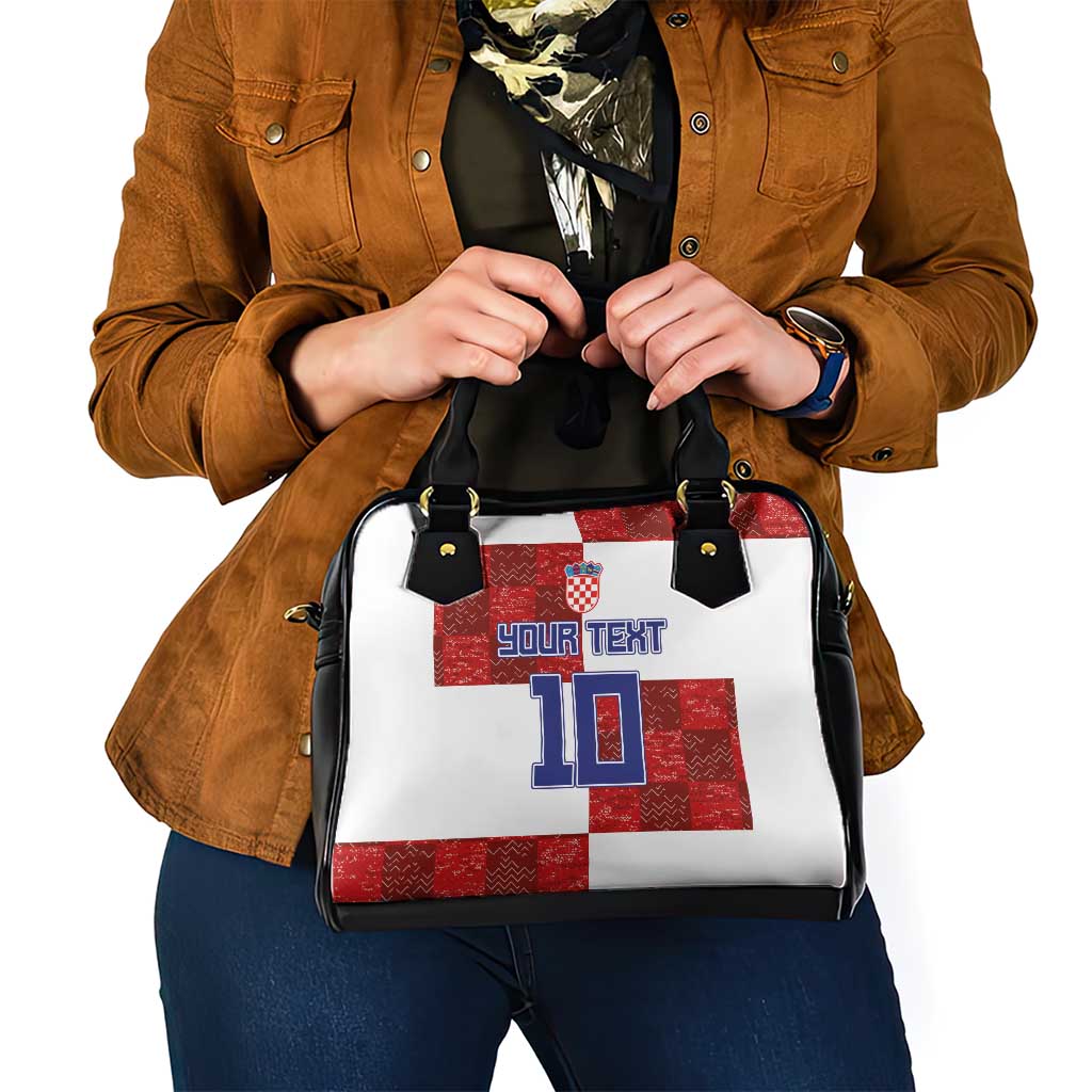 Custom Croatia Football Shoulder Handbag Checkered Ones Sport Grunge Style