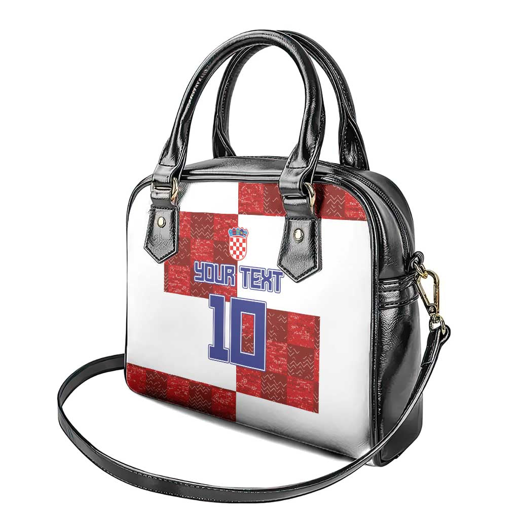 Custom Croatia Football Shoulder Handbag Checkered Ones Sport Grunge Style
