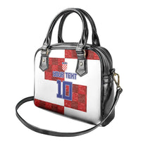 Custom Croatia Football Shoulder Handbag Checkered Ones Sport Grunge Style