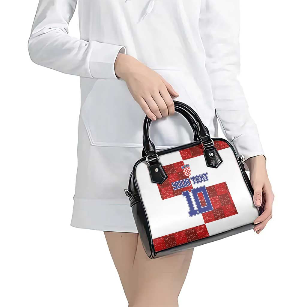 Custom Croatia Football Shoulder Handbag Checkered Ones Sport Grunge Style