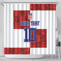 Custom Croatia Football Shower Curtain Checkered Ones Sport Grunge Style
