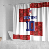 Custom Croatia Football Shower Curtain Checkered Ones Sport Grunge Style