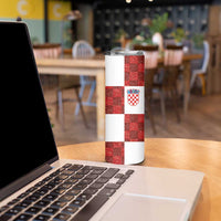 Custom Croatia Football Skinny Tumbler Checkered Ones Sport Grunge Style