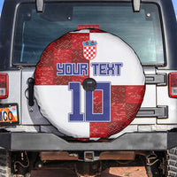 Custom Croatia Football Spare Tire Cover Checkered Ones Sport Grunge Style