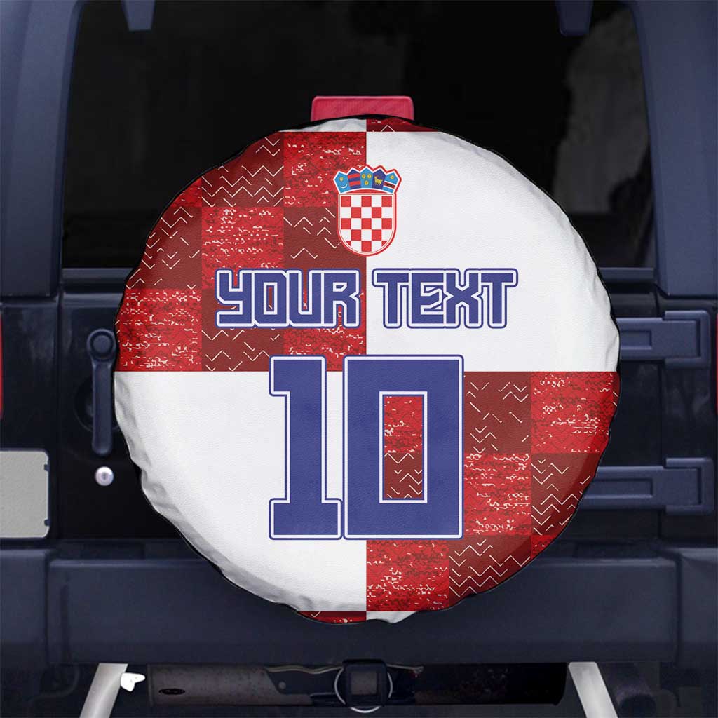 Custom Croatia Football Spare Tire Cover Checkered Ones Sport Grunge Style