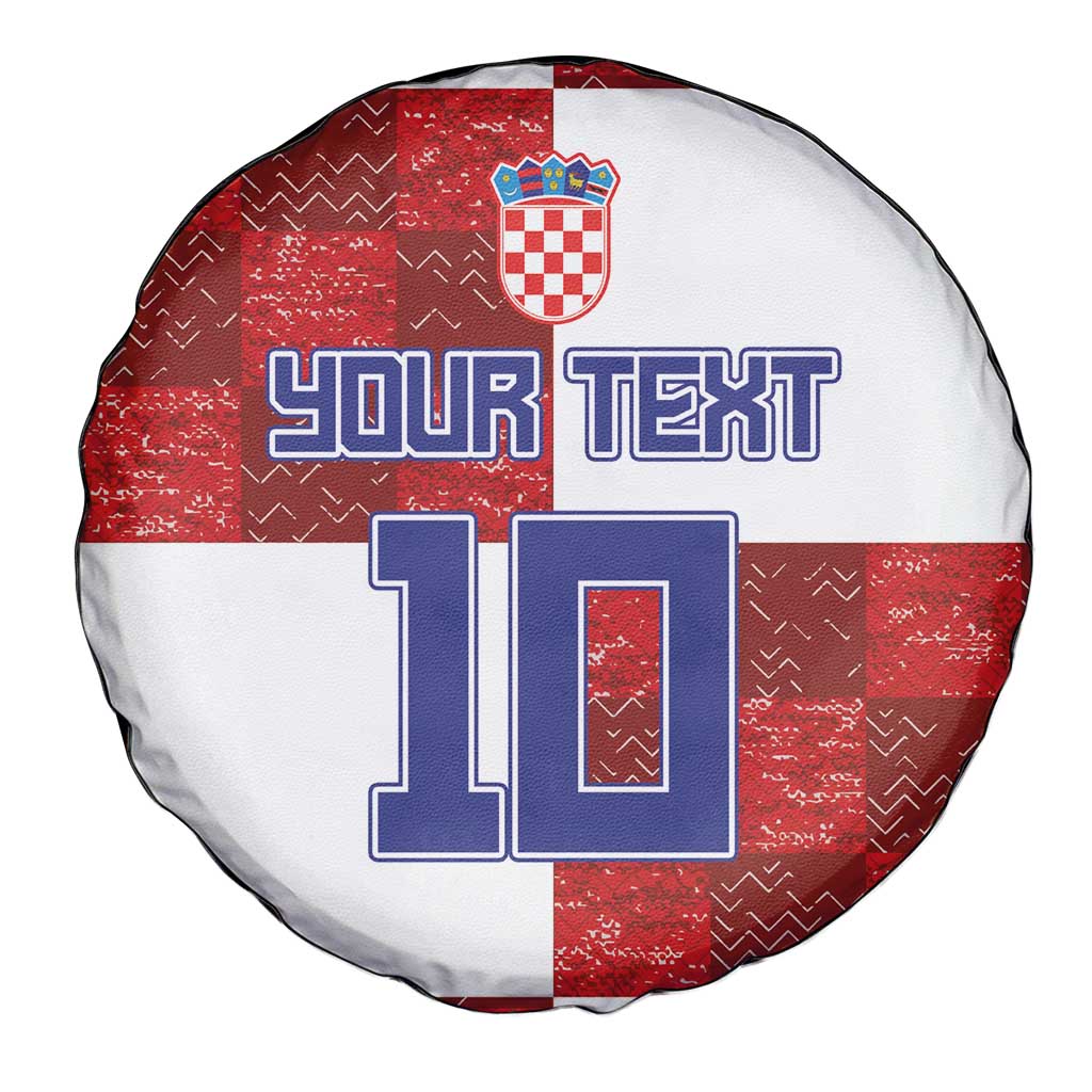 Custom Croatia Football Spare Tire Cover Checkered Ones Sport Grunge Style