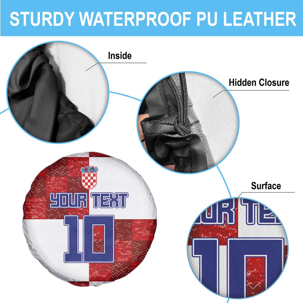 Custom Croatia Football Spare Tire Cover Checkered Ones Sport Grunge Style