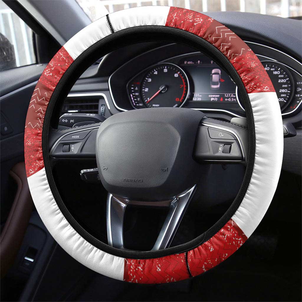 Croatia Football Steering Wheel Cover Checkered Ones Sport Grunge Style