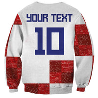 Custom Croatia Football Sweatshirt Checkered Ones Sport Grunge Style