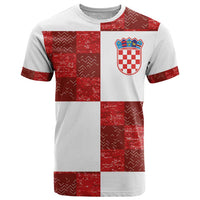 Custom Croatia Football T Shirt Checkered Ones Sport Grunge Style