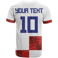 Custom Croatia Football T Shirt Checkered Ones Sport Grunge Style