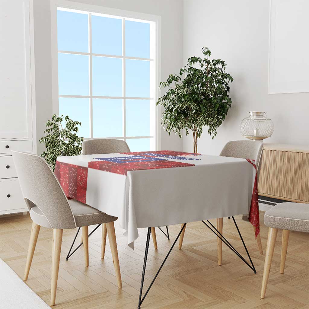 Custom Croatia Football Tablecloth Checkered Ones Sport Grunge Style