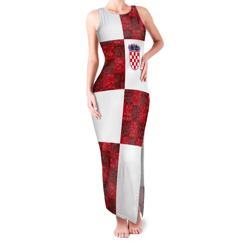 Custom Croatia Football Tank Maxi Dress Checkered Ones Sport Grunge Style