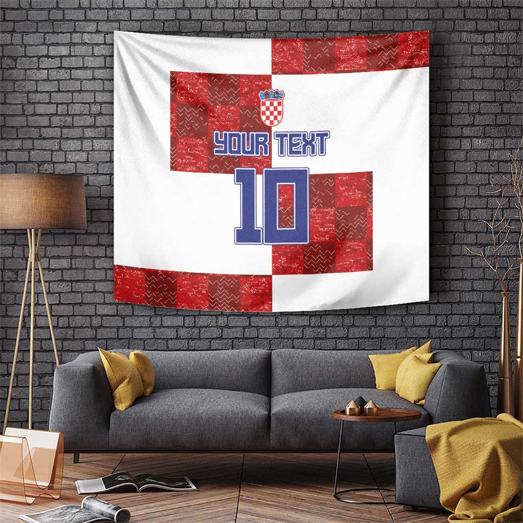 Custom Croatia Football Tapestry Checkered Ones Sport Grunge Style