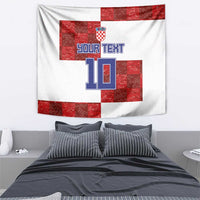 Custom Croatia Football Tapestry Checkered Ones Sport Grunge Style