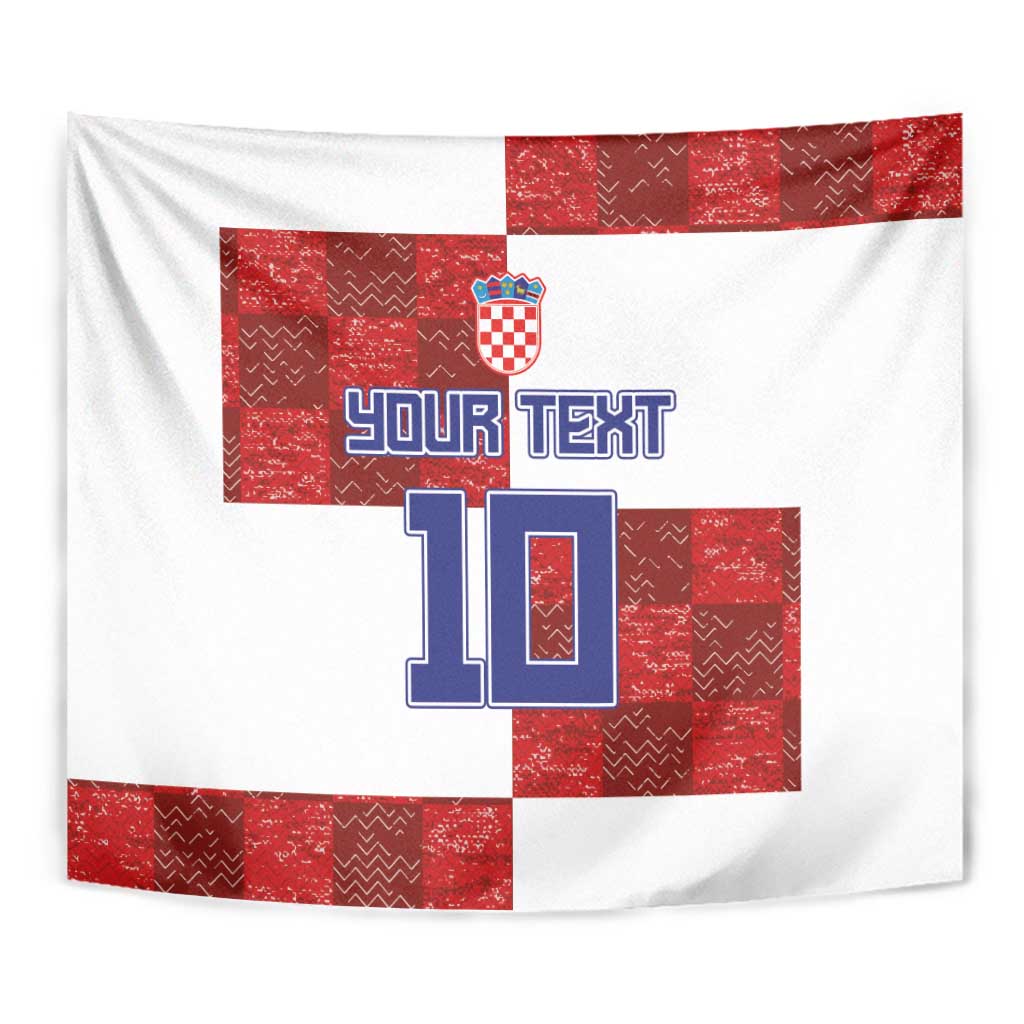 Custom Croatia Football Tapestry Checkered Ones Sport Grunge Style