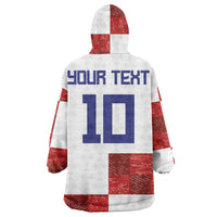 Custom Croatia Football Wearable Blanket Hoodie Checkered Ones Sport Grunge Style