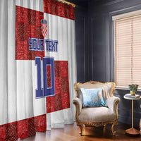 Custom Croatia Football Window Curtain Checkered Ones Sport Grunge Style