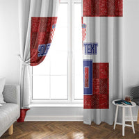 Custom Croatia Football Window Curtain Checkered Ones Sport Grunge Style