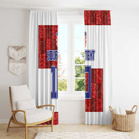 Custom Croatia Football Window Curtain Checkered Ones Sport Grunge Style
