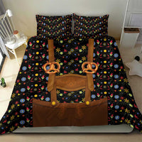 Traditional German Costume - Lederhosen and Soft Pretzel Bedding Set Folk Floral Pattern Style