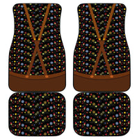Traditional German Costume - Lederhosen and Soft Pretzel Car Mats Folk Floral Pattern Style