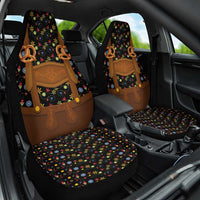 Traditional German Costume - Lederhosen and Soft Pretzel Car Seat Cover Folk Floral Pattern Style
