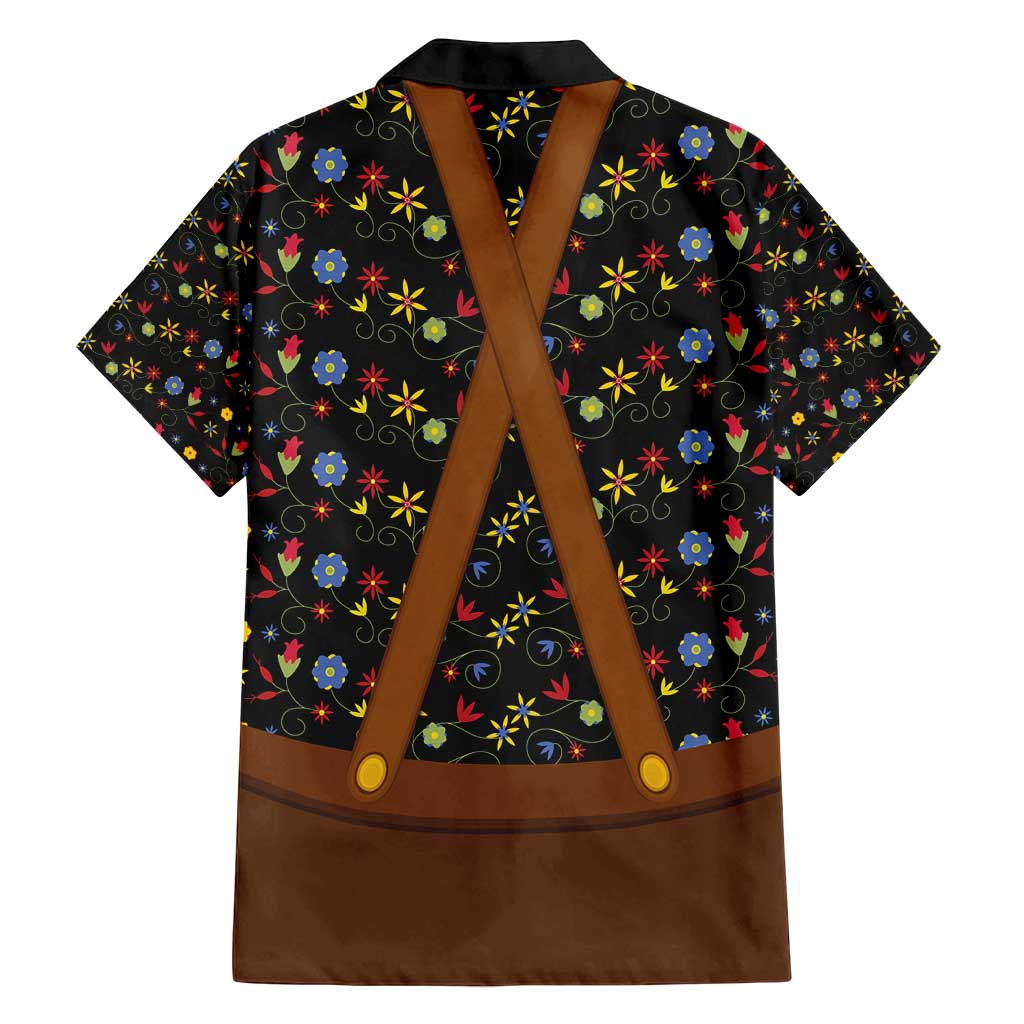 Traditional German Costume - Lederhosen and Soft Pretzel Family Matching Off Shoulder Maxi Dress and Hawaiian Shirt Folk Floral Pattern Style