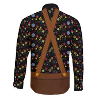 Traditional German Costume - Lederhosen and Soft Pretzel Family Matching Puletasi and Hawaiian Shirt Folk Floral Pattern Style