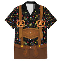Traditional German Costume - Lederhosen and Soft Pretzel Family Matching Short Sleeve Bodycon Dress and Hawaiian Shirt Folk Floral Pattern Style