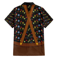 Traditional German Costume - Lederhosen and Soft Pretzel Family Matching Short Sleeve Bodycon Dress and Hawaiian Shirt Folk Floral Pattern Style