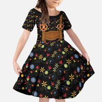 Traditional German Costume - Lederhosen and Soft Pretzel Family Matching Summer Maxi Dress and Hawaiian Shirt Folk Floral Pattern Style
