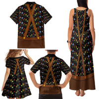 Traditional German Costume - Lederhosen and Soft Pretzel Family Matching Tank Maxi Dress and Hawaiian Shirt Folk Floral Pattern Style