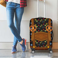 Traditional German Costume - Lederhosen and Soft Pretzel Luggage Cover Folk Floral Pattern Style