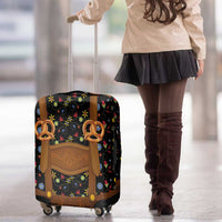 Traditional German Costume - Lederhosen and Soft Pretzel Luggage Cover Folk Floral Pattern Style
