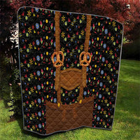 Traditional German Costume - Lederhosen and Soft Pretzel Quilt Folk Floral Pattern Style