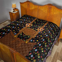 Traditional German Costume - Lederhosen and Soft Pretzel Quilt Folk Floral Pattern Style