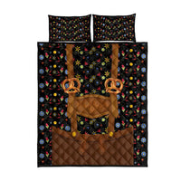Traditional German Costume - Lederhosen and Soft Pretzel Quilt Bed Set Folk Floral Pattern Style