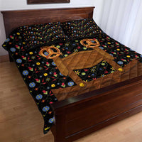 Traditional German Costume - Lederhosen and Soft Pretzel Quilt Bed Set Folk Floral Pattern Style