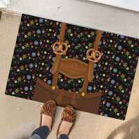 Traditional German Costume - Lederhosen and Soft Pretzel Rubber Doormat Folk Floral Pattern Style