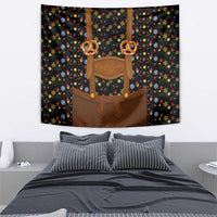 Traditional German Costume - Lederhosen and Soft Pretzel Tapestry Folk Floral Pattern Style