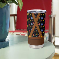 Traditional German Costume - Lederhosen and Soft Pretzel Tumbler Cup Folk Floral Pattern Style