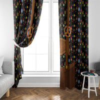 Traditional German Costume - Lederhosen and Soft Pretzel Window Curtain Folk Floral Pattern Style