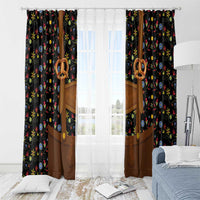 Traditional German Costume - Lederhosen and Soft Pretzel Window Curtain Folk Floral Pattern Style