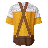 Traditional German Costume - Lederhosen and Soft Pretzel Baseball Jersey Oktoberfest Beer Head Funny Style