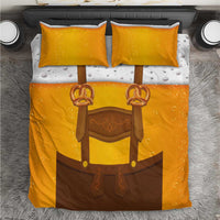 Traditional German Costume - Lederhosen and Soft Pretzel Bedding Set Oktoberfest Beer Head Funny Style